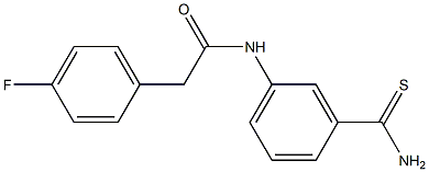 N-[3-(aminocarbonothioyl)phenyl]-2-(4-fluorophenyl)acetamide,,结构式