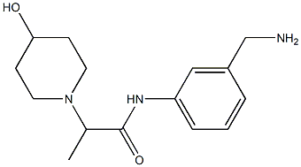 N-[3-(aminomethyl)phenyl]-2-(4-hydroxypiperidin-1-yl)propanamide 化学構造式