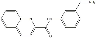 N-[3-(aminomethyl)phenyl]quinoline-2-carboxamide 化学構造式