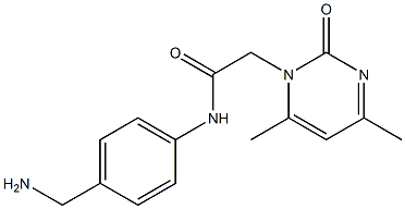 N-[4-(aminomethyl)phenyl]-2-(4,6-dimethyl-2-oxopyrimidin-1(2H)-yl)acetamide,,结构式
