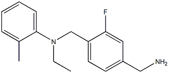 N-{[4-(aminomethyl)-2-fluorophenyl]methyl}-N-ethyl-2-methylaniline,,结构式
