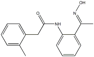 N-{2-[(1E)-N-hydroxyethanimidoyl]phenyl}-2-(2-methylphenyl)acetamide 化学構造式