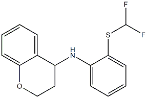 N-{2-[(difluoromethyl)sulfanyl]phenyl}-3,4-dihydro-2H-1-benzopyran-4-amine Struktur