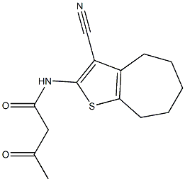 N-{3-cyano-4H,5H,6H,7H,8H-cyclohepta[b]thiophen-2-yl}-3-oxobutanamide Structure