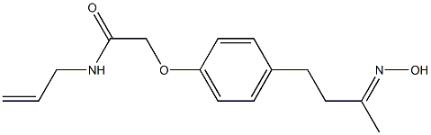 N-allyl-2-{4-[(3E)-3-(hydroxyimino)butyl]phenoxy}acetamide Struktur