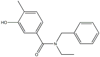 N-benzyl-N-ethyl-3-hydroxy-4-methylbenzamide,,结构式
