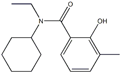 N-cyclohexyl-N-ethyl-2-hydroxy-3-methylbenzamide 结构式