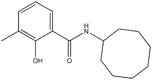 N-cyclooctyl-2-hydroxy-3-methylbenzamide 化学構造式