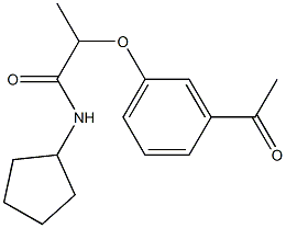 N-cyclopentyl-2-(3-acetylphenoxy)propanamide 结构式