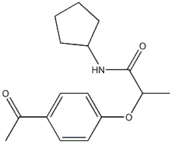 N-cyclopentyl-2-(4-acetylphenoxy)propanamide Struktur