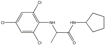 N-cyclopentyl-2-[(2,4,6-trichlorophenyl)amino]propanamide 结构式