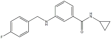 N-cyclopropyl-3-{[(4-fluorophenyl)methyl]amino}benzamide 化学構造式