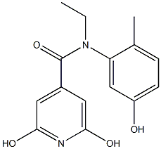 N-ethyl-2,6-dihydroxy-N-(5-hydroxy-2-methylphenyl)pyridine-4-carboxamide,,结构式