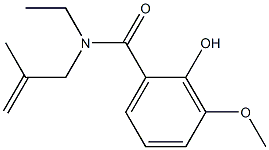 N-ethyl-2-hydroxy-3-methoxy-N-(2-methylprop-2-en-1-yl)benzamide 化学構造式