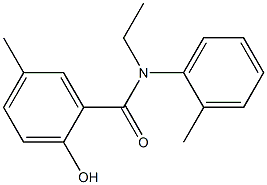 N-ethyl-2-hydroxy-5-methyl-N-(2-methylphenyl)benzamide 化学構造式