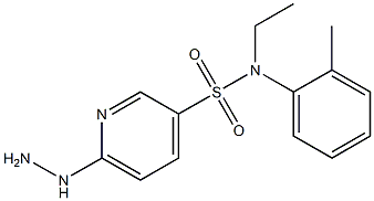N-ethyl-6-hydrazinyl-N-(2-methylphenyl)pyridine-3-sulfonamide Struktur
