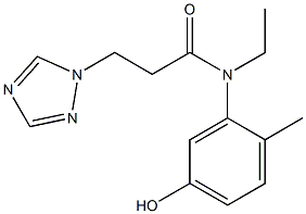 N-ethyl-N-(5-hydroxy-2-methylphenyl)-3-(1H-1,2,4-triazol-1-yl)propanamide Struktur