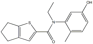 N-ethyl-N-(5-hydroxy-2-methylphenyl)-4H,5H,6H-cyclopenta[b]thiophene-2-carboxamide 化学構造式