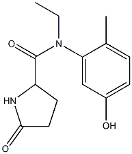 N-ethyl-N-(5-hydroxy-2-methylphenyl)-5-oxopyrrolidine-2-carboxamide 结构式