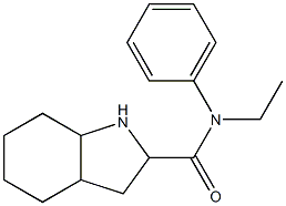 N-ethyl-N-phenyloctahydro-1H-indole-2-carboxamide 化学構造式