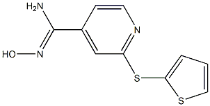 N'-hydroxy-2-(thiophen-2-ylsulfanyl)pyridine-4-carboximidamide,,结构式
