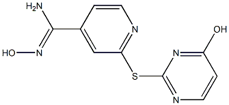 N'-hydroxy-2-[(4-hydroxypyrimidin-2-yl)sulfanyl]pyridine-4-carboximidamide Structure