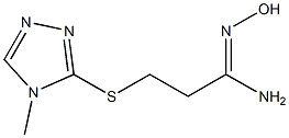 N'-hydroxy-3-[(4-methyl-4H-1,2,4-triazol-3-yl)sulfanyl]propanimidamide 化学構造式