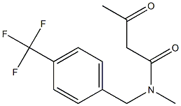 N-methyl-3-oxo-N-{[4-(trifluoromethyl)phenyl]methyl}butanamide Structure