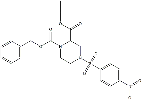 1-CBZ-4-(4-NITRO-BENZENESULFONYL)-PIPERAZINE-2-CARBOXYLIC ACID TERT-BUTYL ESTER Struktur