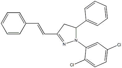 1-(2,5-dichlorophenyl)-5-phenyl-3-(2-phenylvinyl)-4,5-dihydro-1H-pyrazole Struktur