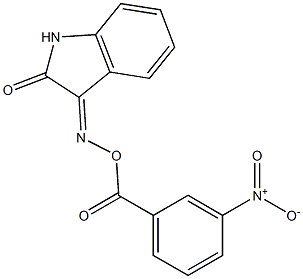 1H-indole-2,3-dione 3-(O-{3-nitrobenzoyl}oxime) Struktur