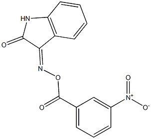 1H-indole-2,3-dione 3-(O-{3-nitrobenzoyl}oxime) Structure