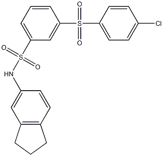 3-[(4-chlorophenyl)sulfonyl]-N-(2,3-dihydro-1H-inden-5-yl)benzenesulfonamide 结构式