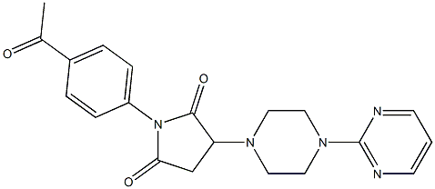 1-(4-acetylphenyl)-3-[4-(2-pyrimidinyl)-1-piperazinyl]-2,5-pyrrolidinedione Structure