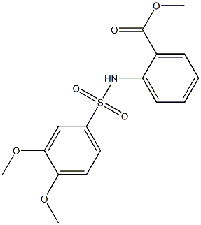 methyl 2-{[(3,4-dimethoxyphenyl)sulfonyl]amino}benzoate,,结构式