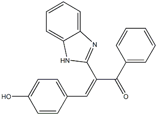 2-(1H-benzimidazol-2-yl)-3-(4-hydroxyphenyl)-1-phenyl-2-propen-1-one Structure