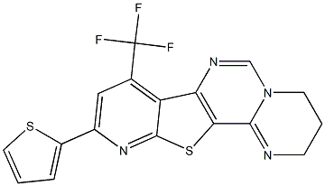 10-(2-thienyl)-8-(trifluoromethyl)-3,4-dihydro-2H-pyrido[3',2':4,5]thieno[2,3-e]pyrimido[1,2-c]pyrimidine Structure