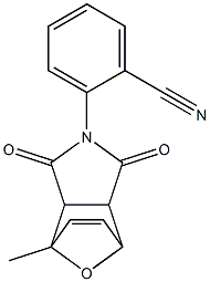 2-(1-methyl-3,5-dioxo-10-oxa-4-azatricyclo[5.2.1.0~2,6~]dec-8-en-4-yl)benzonitrile|