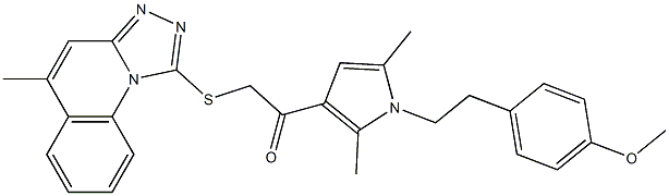 1-{1-[2-(4-methoxyphenyl)ethyl]-2,5-dimethyl-1H-pyrrol-3-yl}-2-[(5-methyl[1,2,4]triazolo[4,3-a]quinolin-1-yl)sulfanyl]ethanone,,结构式