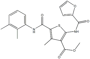 methyl 5-{[(2,3-dimethylphenyl)amino]carbonyl}-2-[(furan-2-ylcarbonyl)amino]-4-methylthiophene-3-carboxylate 结构式