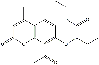 ethyl 2-[(8-acetyl-4-methyl-2-oxo-2H-chromen-7-yl)oxy]butanoate,,结构式