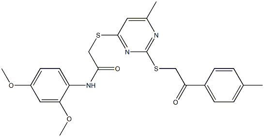  N-(2,4-dimethoxyphenyl)-2-[(6-methyl-2-{[2-(4-methylphenyl)-2-oxoethyl]sulfanyl}-4-pyrimidinyl)sulfanyl]acetamide