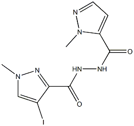 4-iodo-1-methyl-N'-[(1-methyl-1H-pyrazol-5-yl)carbonyl]-1H-pyrazole-3-carbohydrazide Structure