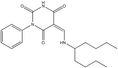 5-{[(1-butylpentyl)amino]methylene}-1-phenyl-2,4,6(1H,3H,5H)-pyrimidinetrione Structure