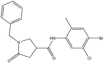 1-benzyl-N-(4-bromo-5-chloro-2-methylphenyl)-5-oxo-3-pyrrolidinecarboxamide