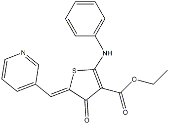 ethyl 2-anilino-4-oxo-5-(pyridin-3-ylmethylene)-4,5-dihydrothiophene-3-carboxylate