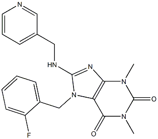 7-(2-fluorobenzyl)-1,3-dimethyl-8-[(3-pyridinylmethyl)amino]-3,7-dihydro-1H-purine-2,6-dione Structure