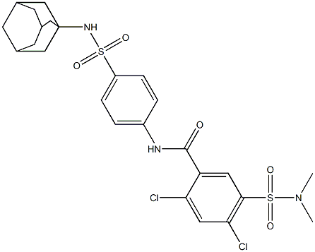 N-{4-[(1-adamantylamino)sulfonyl]phenyl}-2,4-dichloro-5-[(dimethylamino)sulfonyl]benzamide|
