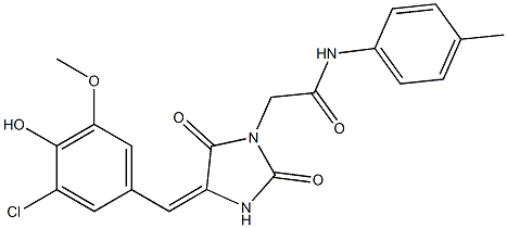 2-[4-(3-chloro-4-hydroxy-5-methoxybenzylidene)-2,5-dioxoimidazolidin-1-yl]-N-(4-methylphenyl)acetamide|