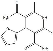 4-(2-furyl)-2,6-dimethyl-1,4-dihydro-3,5-pyridinedicarboxamide 化学構造式